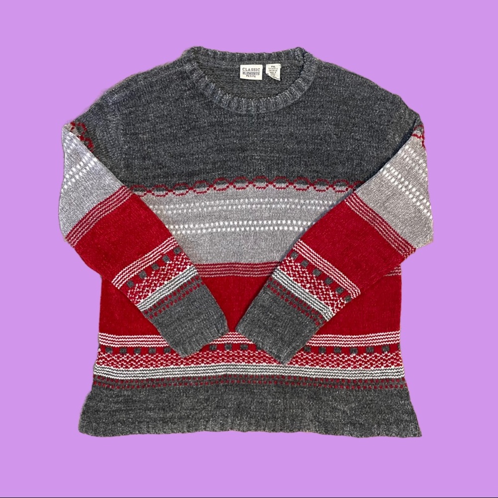 Classic Elements Adult Women's Petite Extra-Large Woven Acrylic Sweater